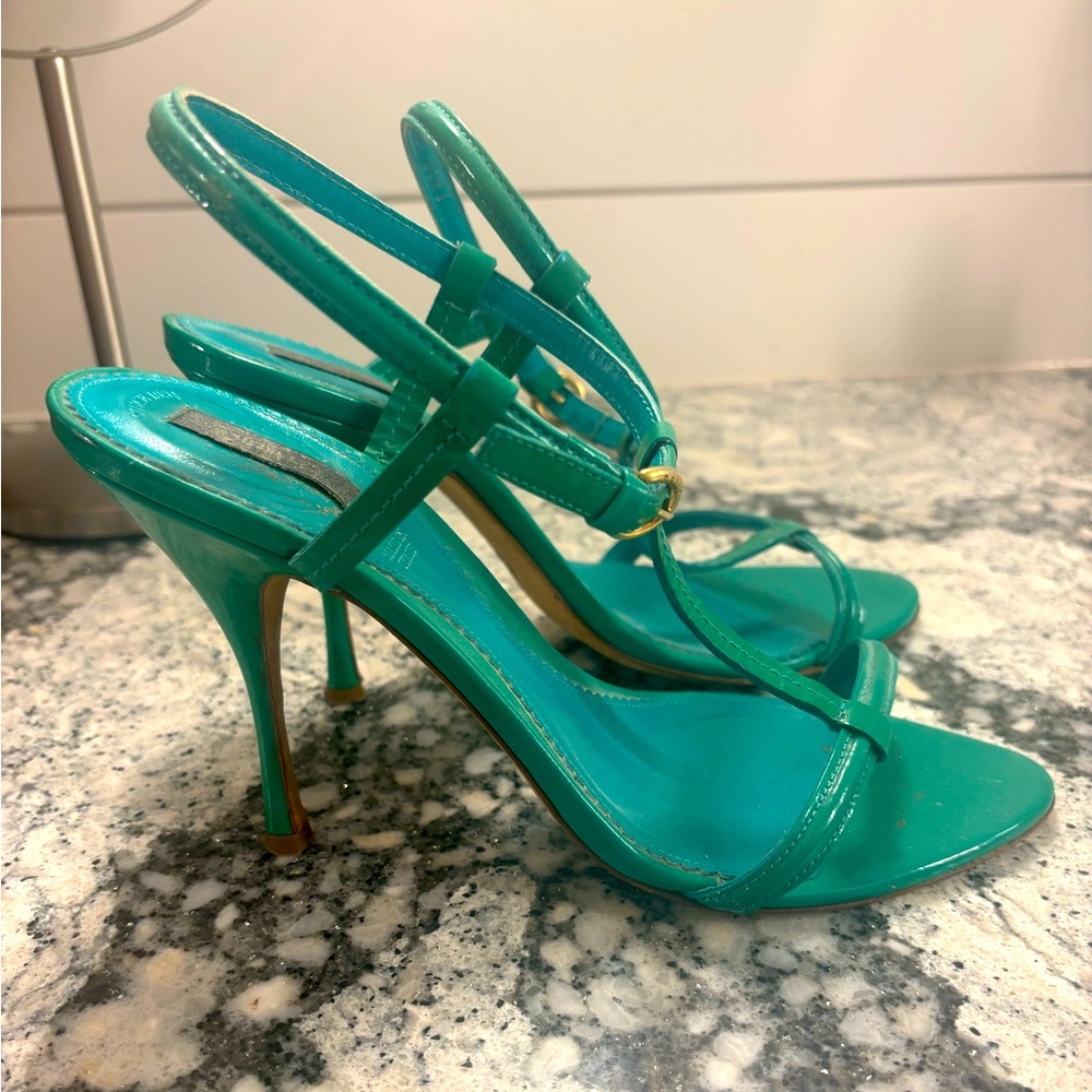Teal Vintage Bally stiletto sandals sz 7.5